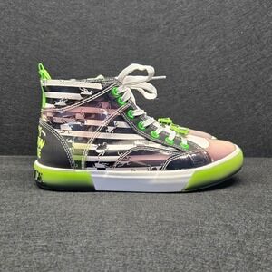 Beetlejuice Ground Up High Top Sneakers 7.5  Its Showtime Whimsigoth Emo Spooky